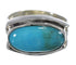 Southwestern Turquoise Silver Ring Size 7-1/2 QX83766